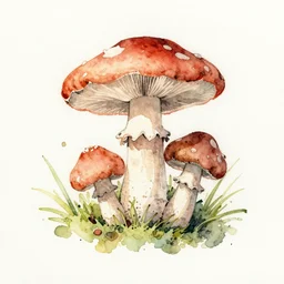 jean - baptiste monge water color on white paper watercolor sketch of mushrooms
