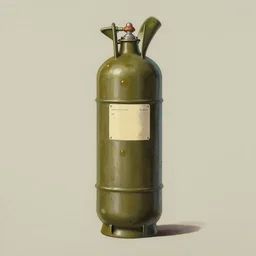 centred painting of a chemical gas weapon, octane rendering, trending on artstation, studio ghibli, michael whealan and james gurney