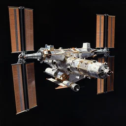 An oil painting of the International Space Station, dramatic lighting, trending on ArtStation, Unreal engine, 8k, Thomas Kinkade, Greg Rutkowski, anamorphic