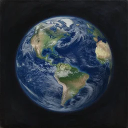turner, j. m. w and michal karcz grunge gothic oil landscape painting of the earth seen from space, dark art