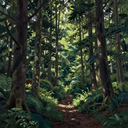 landscape forest, gouache matte painting by brothers hildebrandt takashi takeuchi