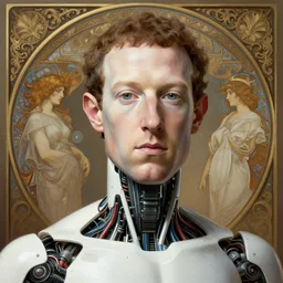 mark zuckerberg as male android!, white plastc, wires, lifeless, dead eyes, portrait, intricate, elegant, highly detailed, digital painting, artstation, concept art, wallpaper, smooth, sharp focus, illustration, art by h. r. giger and artgerm and greg rutkowski and alphonse mucha