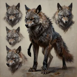 werewolf concept designs by Rick Baker, highly detailed, Oil Painting, trending on artstation