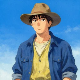 the lumberjack of lumberville. this gouache painting by the award - winning mangaka has beautiful color contrasts.
