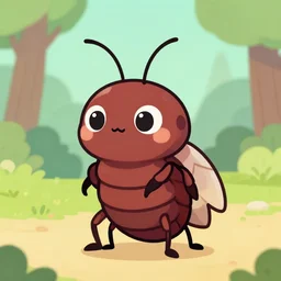 cute cockroach character, cartoon style