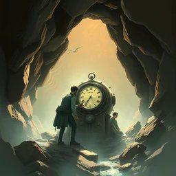 comic about a time machine. highly detailed, digital painting, loose brush strokes, realistic shaded lighting, artstation, concept art, smooth, sharp focus, illustration, realism, oil painting, unreal engine 5, 8 k, art by peter mohrbacher and sam spratt