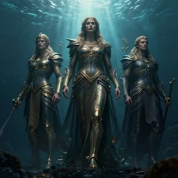 gods of the deep, dramatic lighting, cinematic, establishing shot, extremly high detail, foto realistic, cinematic lighting, post processed, concept art, artstation, matte painting, style by eddie mendoza, raphael lacoste, alex ross