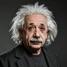 portrait of albert einstein as a rapper
