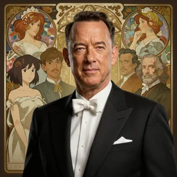 tom hanks, highly detailed vfx portrait, unreal engine, greg rutkowski, loish, rhads, caspar david friedrich, makoto shinkai and lois van baarle, ilya kuvshinov, rossdraws, elegent, tom bagshaw, alphonse mucha, global illumination, detailed and intricate environment.