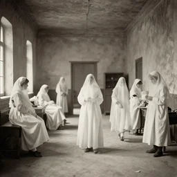 interior of a crimean war hospital nurses are ghosts, 1 8 9 0's photo