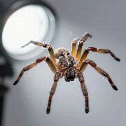 macro lens photo of a spider, dynamic lighting, photorealistic, ultra detailed, stunning visuals, blur, studio photo, studio quality lighting, 8 k