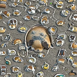 3d scene of a sleeping dog, Greg Rutkowski and Yoji Shinkawa