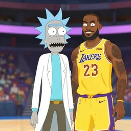 Rick and Morty with LeBron James