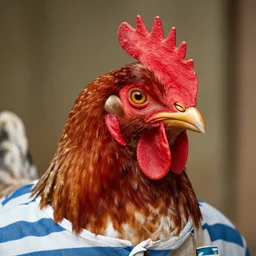 a prisoner that has a chicken head