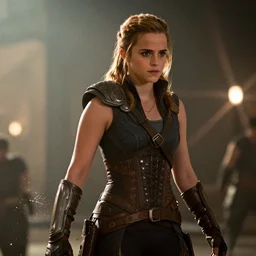emma watson in gears of war destiny 2, splash art, movie still, cinematic lighting, dramatic, octane render, long lens, shallow depth of field, bokeh, anamorphic lens flare, 8 k, hyper detailed, 3 5 mm film grain