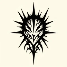 a vector tattoo design in an art nouveau style, and in a spiky tribal style.
