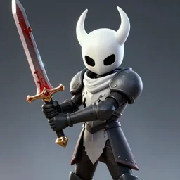 hardmeshed hollow knight holding bloody sword, hollow knight screenshot, high detail, 4 k, trending artstation by greg rutkowski, ilya kuvshinov, heartstone