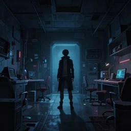 a cinematic illustration inside a ( ( ( ( ( ( ( cyberpunk ) ) ) ) ) ) ) low - ceiling studio apartment interior!!!!!! by josan gonzalez, a screenshot from the beautiful tech ( ( noir ) ) science fiction anime film about the lonely detective, in the anime film ergo proxy