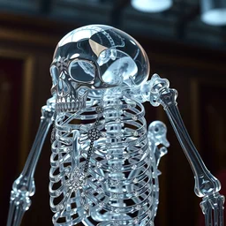 skeleton made of glass, highly detailed and intricate, intricate, elite, ornate, elegant, luxury, sharp focus, photography, unreal engine, trending on artstation, photorealistic, octane, trending on deviantart