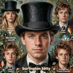 portrait of the face of a person named burlington berty wearing a top hat, nicoletta ceccoli, mark ryden, lostfish, hyung tae, frank frazetta, depth of field, detailed and intricate environment, 8 k resolution, hyperrealistic, octane render
