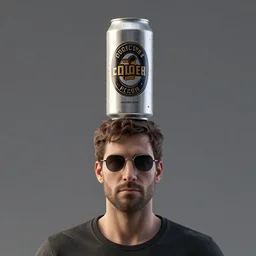 man crush beer can on his head, octane render, nvidia raytracing demo
