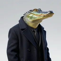 a cyberpunk alligator wearing a formal overcoat, portait photo profile picture, hyperrealistic concept art, octane render, unreal engine 5, digital art hi