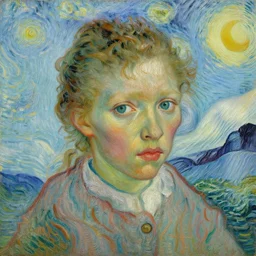 high quality high detail painting by vincent van gogh, hd, young pale girl staring intensely, photorealistic lighting
