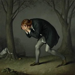 an uncanny struggle, sensed but not evident, to comprehend why it's uncanny beyond comprehension, in the style of william blake surrealism