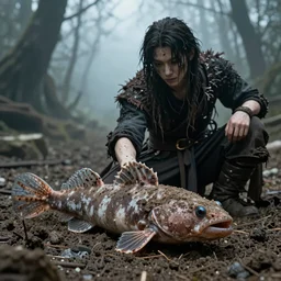 A mudskipper as a Bloodborne hunter
