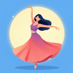 a vector illustration of a beautiful woman dancing