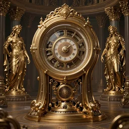 time machine, mechanical fantasy, intricate, elegant, highly detailed, digital painting, concept art, smooth, sharp focus, illustration, divine realm of gods, realistic cinematic style, filmed in 70mm, volumetric lighting, octane render, photographic, concept art, artist Leonardo DaVinci, unreal engine 8k