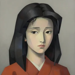 portrait of sadako yamamura, highly detailed, cubism