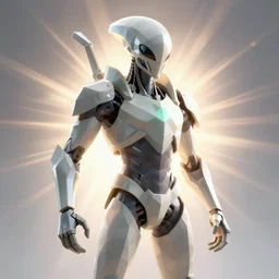 alien warrior concept art. low poly. dangerous, threatening