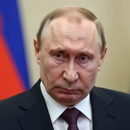high quality photo of vladimir putin looking pathetic, old, ugly, and angry