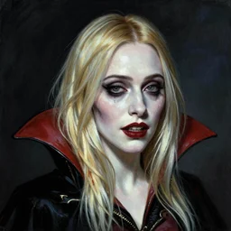 A masterpiece head and shoulders scary portrait of Elle Fanning as a vampire by William Adolphe Bouguereau and Junji Ito