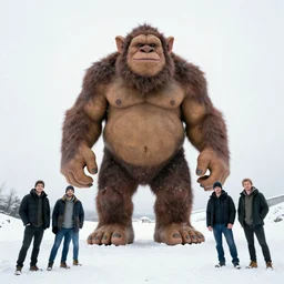 a giant troll in the snow, full body, by tyler edlin, noah bradley, john j. park, jordan grimmer, by les edwards, by albuquerque rafael