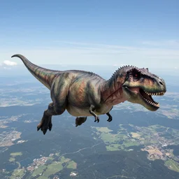 corpulent t - rex skydiving