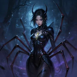 a girl from final fantasy live action, arachnid bug queen, evocative, mystical night, very very very very detailed, award winning, masterpiece digital painting by greg rutkowski, alex grey, artstation, 4 k wallpaper