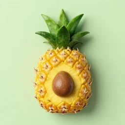 avocado designed as pineapple, photography