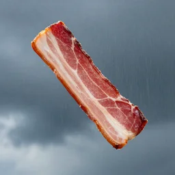 bacon raining on the sky