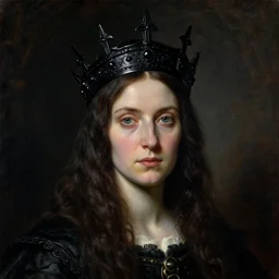 The portrait of Lady in black wax crown by Gustave Dore, dark fantasy, witcher, very detailed oil painting, masterpiece, 8k