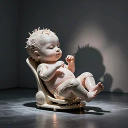 Damien Hirst art installation of a newborn artificial intelligence