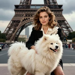 young brigitte bardot rides a fluffy caracal in paris, hyperrealistic, detailed, art by greg rutkowski