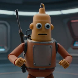 film still of bender in the new scifi movie, 4 k