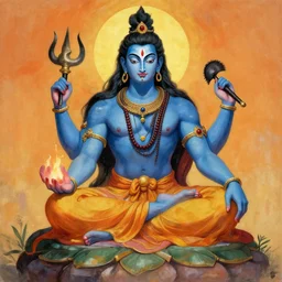 god shiva in style of leonid afremov