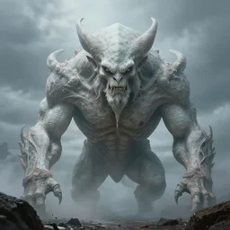an immense beautiful terrifying pale cyclops.