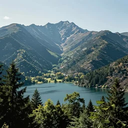 mountains, trees, and lake, from blade runner 2 0 4 9