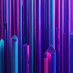 a landscape of vertical hexagonal cylinders, hip hop, vaporwave, abstract, neon, CGI, raytraced, detailed, 4k