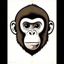 monkey face tattoo propaganda screen printing poster, art style wwii posters, jean giraud moebius comic art, sachin teng, shepard fairey, obey, street art, iconic, masterpiece, organic painting, hard edges, ornate and hyper detailed