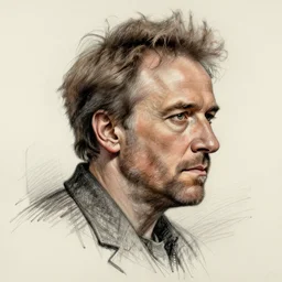 a realistic yet scraggly portrait sketch of the side profile of a stern and sophisticated stephen spielberg, trending on artstation, intricate details, in the style of frank auerbach, in the style of sergio aragones, in the style of martin ansin, in the style of david aja, in the style of mattias adolfsson